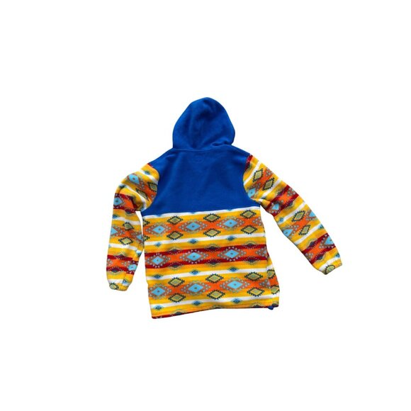 Massive Alaskan Fleece Pullover Hoodie With Half-Zip In Multicolor Aztec Pattern - Picture 2 of 6